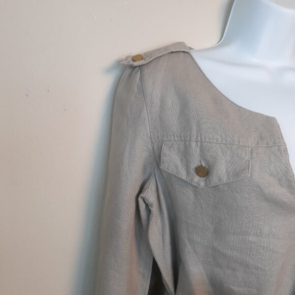 Tory Burch Linen Belted Shift Dress 4 Work Office Party Minimalist Classic - Picture 2 of 10